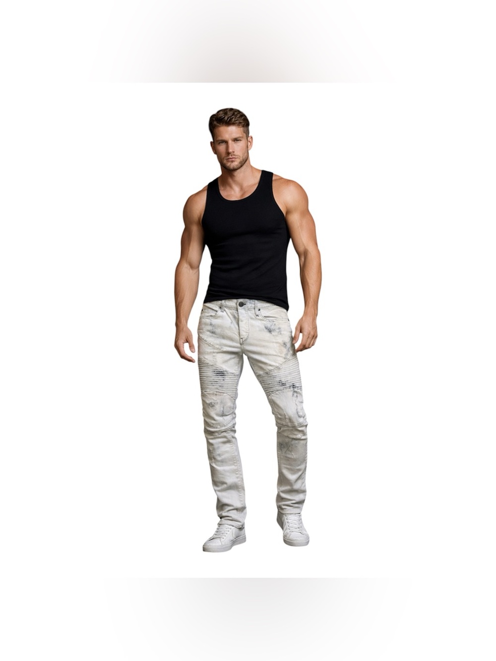 True Religion Men’s Rocco Relaxed Skinny Distressed Jeans Sz 29